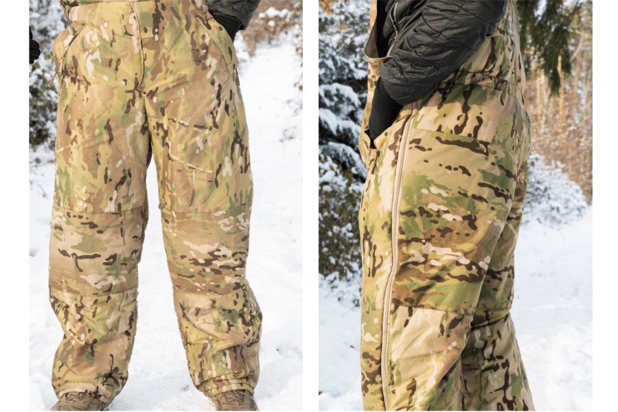 Kalhoty Sleeka Reversible Salopettes Snugpak – Full Leg Zip. Postranní kapsy. Zdroj: L.G. (autor)