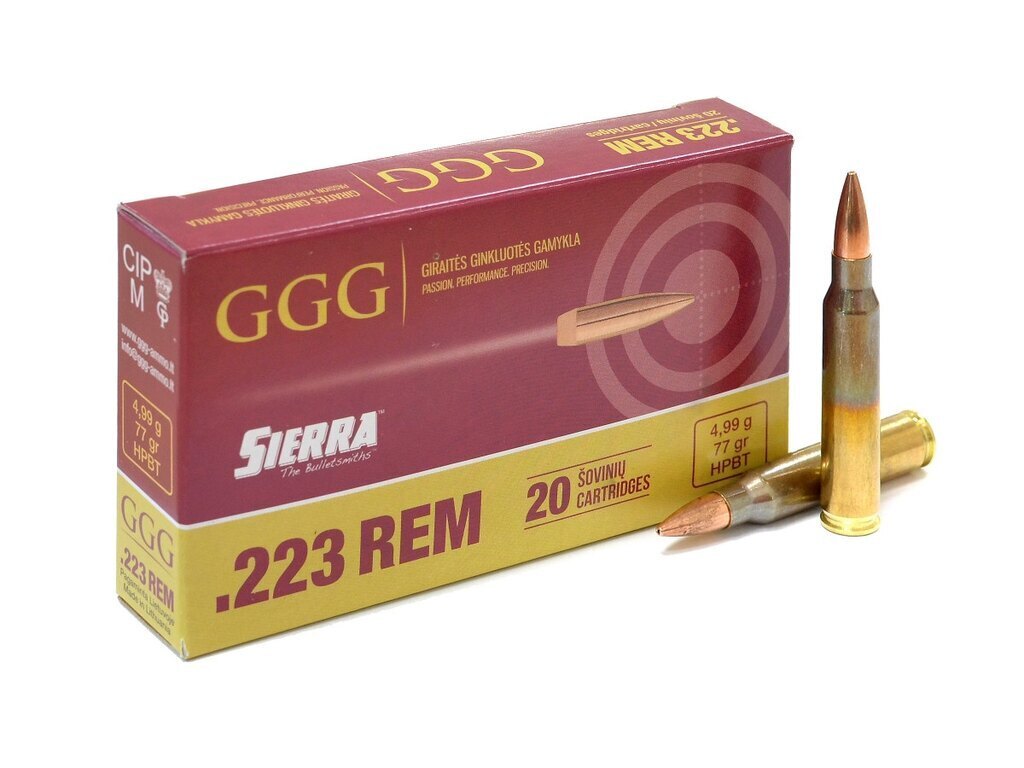 Náboje FMJ GGG® 223 Rem. / HPBT 77 grn Nosler / 20 ks