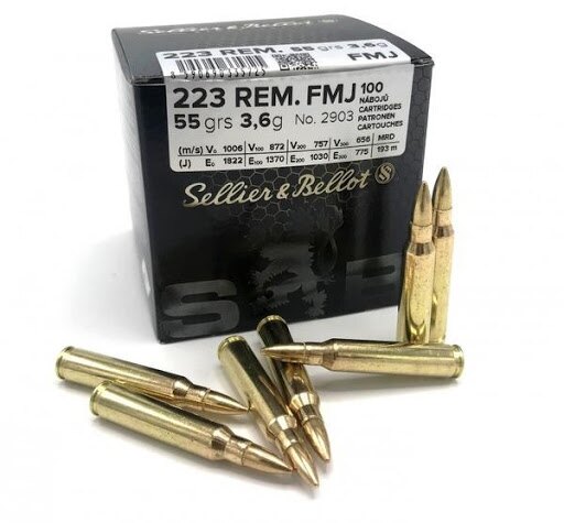 Náboje FMJ Sellier & Bellot® / 223 Rem. / 3,6 g - 55 grs / 100 ks