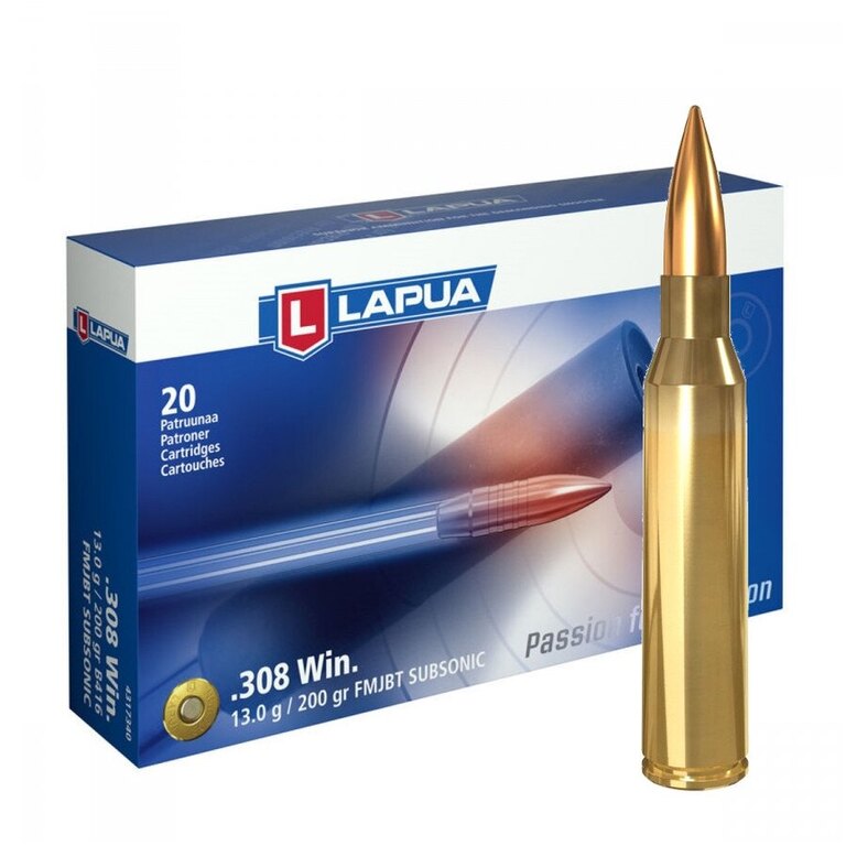 Náboje Subsonic FMJBT Lapua® / .308 Win. / 200 grs / 20 ks