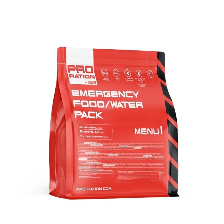 Nouzová potravinová dávka Emergency Food / Water Pro Ration®, MENU I