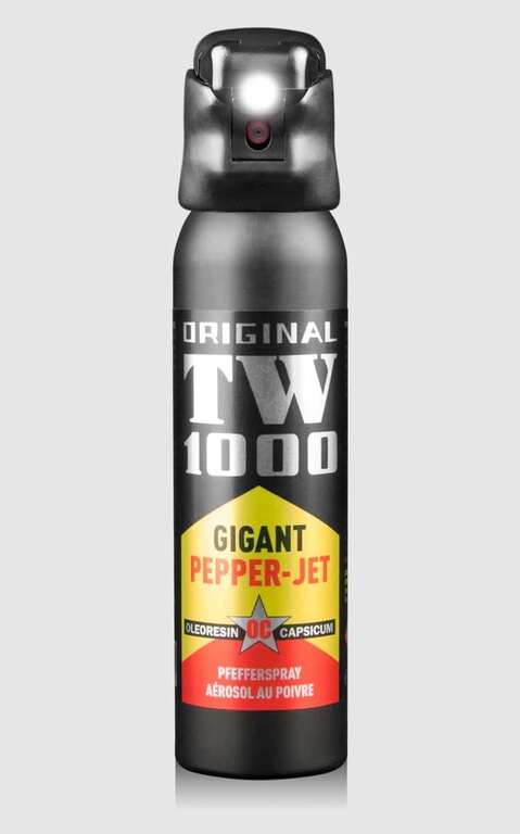 Obranný sprej se světlem Gigant Pepper - Jet TW1000® / 150 ml