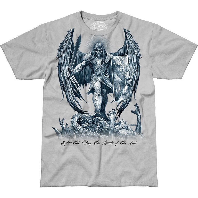 Pánské tričko 7.62 Design® St Michael Fight This Day - šedé